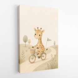Giraffe Cyclist Childrens Wall Art Print