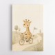 Giraffe Cyclist Childrens Wall Art Print
