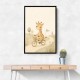 Giraffe Cyclist Childrens Wall Art Print