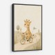 Giraffe Cyclist Childrens Wall Art Print