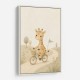 Giraffe Cyclist Childrens Wall Art Print