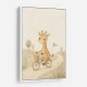 Giraffe Cyclist Childrens Wall Art Print