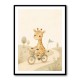Giraffe Cyclist Childrens Wall Art Print