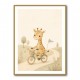Giraffe Cyclist Childrens Wall Art Print