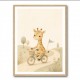 Giraffe Cyclist Childrens Wall Art Print