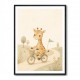 Giraffe Cyclist Childrens Wall Art Print