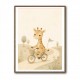 Giraffe Cyclist Childrens Wall Art Print