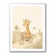 Giraffe Cyclist Childrens Wall Art Print