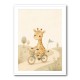 Giraffe Cyclist Childrens Wall Art Print