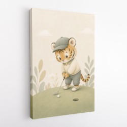Golfing Tiger Childrens Wall Art Print