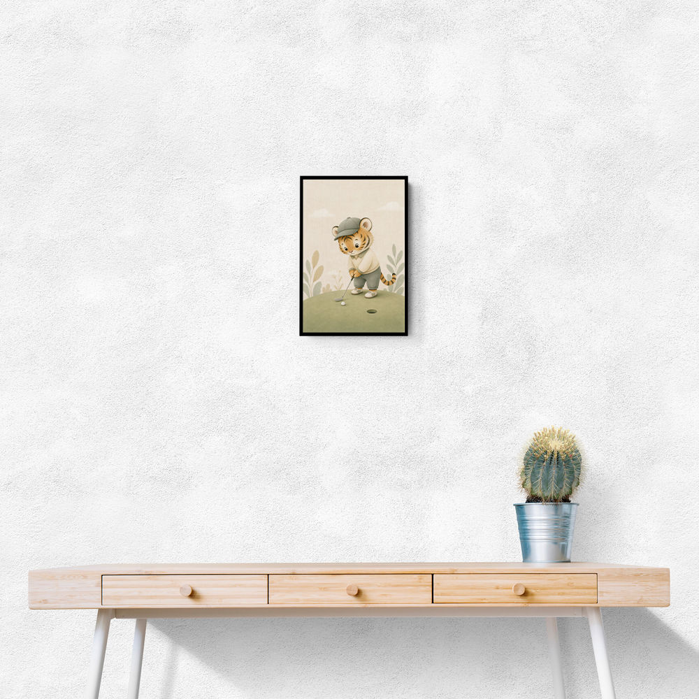 Golfing Tiger Childrens Wall Art Print