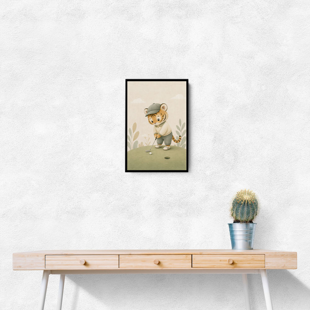 Golfing Tiger Childrens Wall Art Print