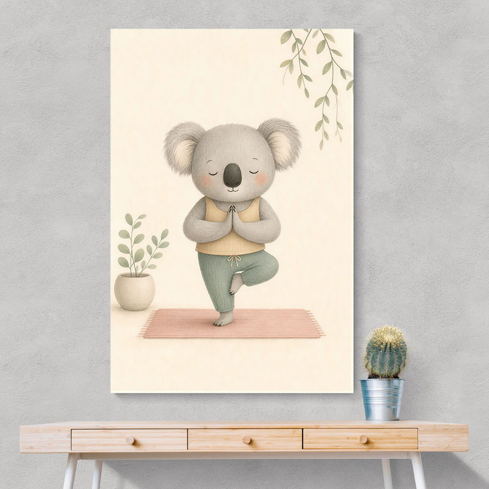 Koala Yoga Childrens Wall Art Print
