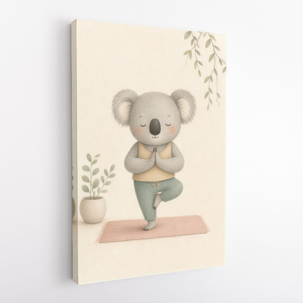 Koala Yoga Childrens Wall Art Print