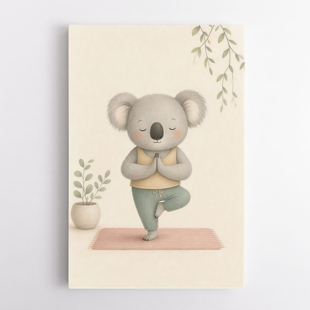 Koala Yoga Childrens Wall Art Print