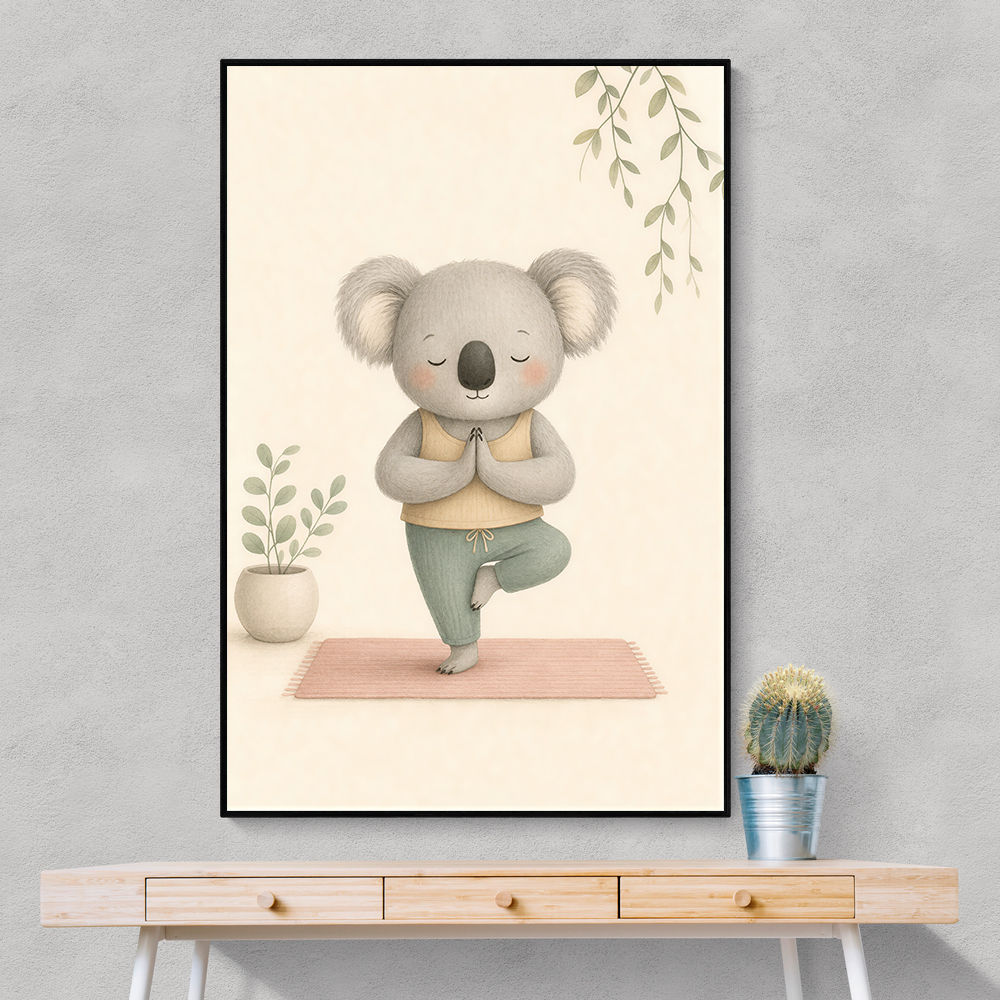 Koala Yoga Childrens Wall Art Print