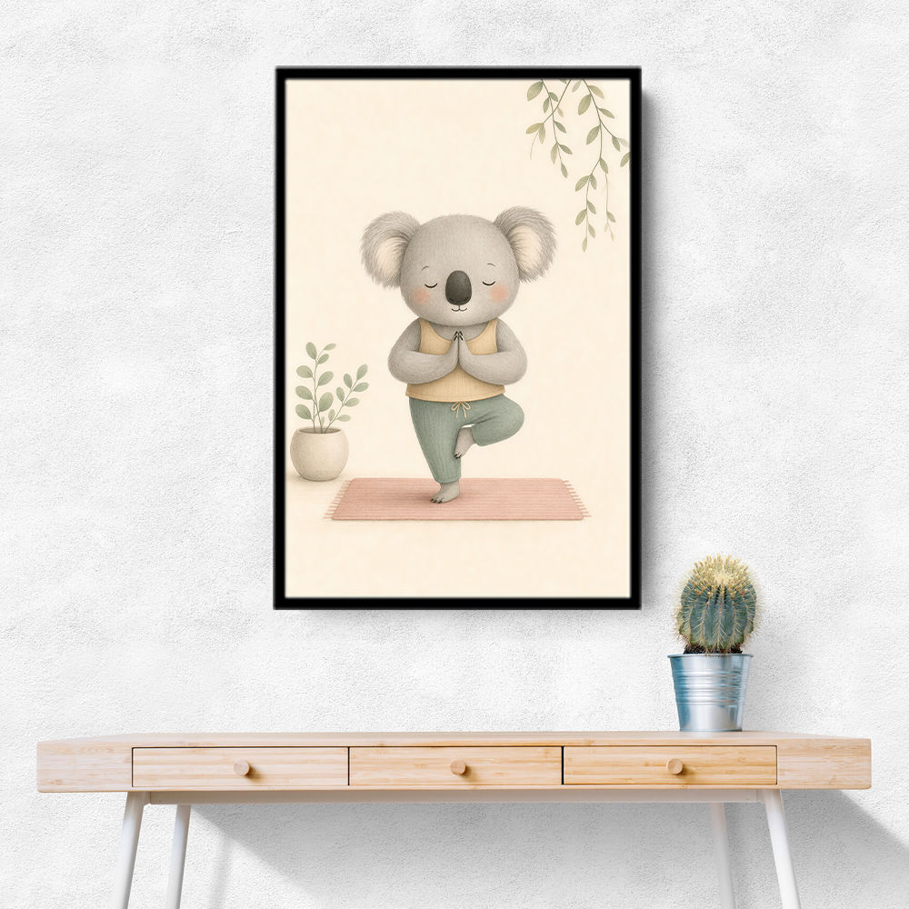 Koala Yoga Childrens Wall Art Print