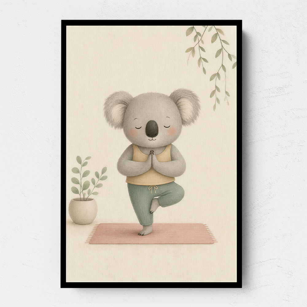 Koala Yoga Childrens Wall Art Print