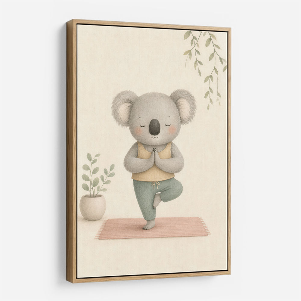 Koala Yoga Childrens Wall Art Print