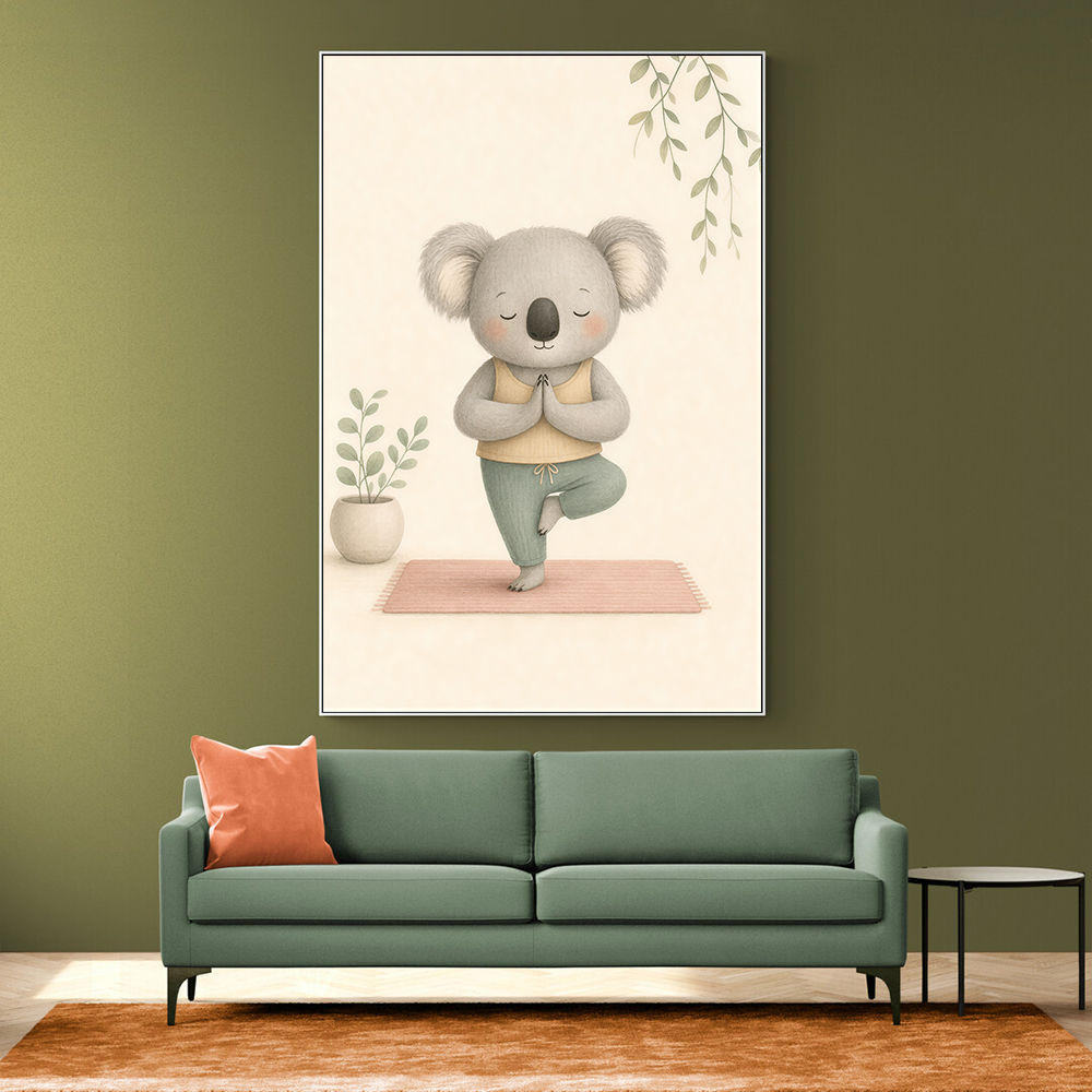 Koala Yoga Childrens Wall Art Print