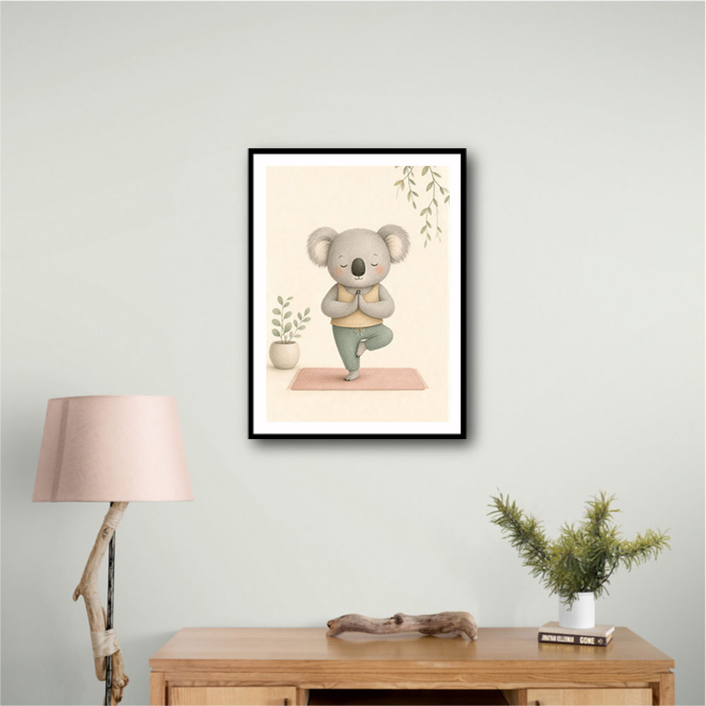 Koala Yoga Childrens Wall Art Print