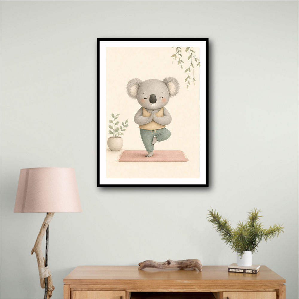 Koala Yoga Childrens Wall Art Print