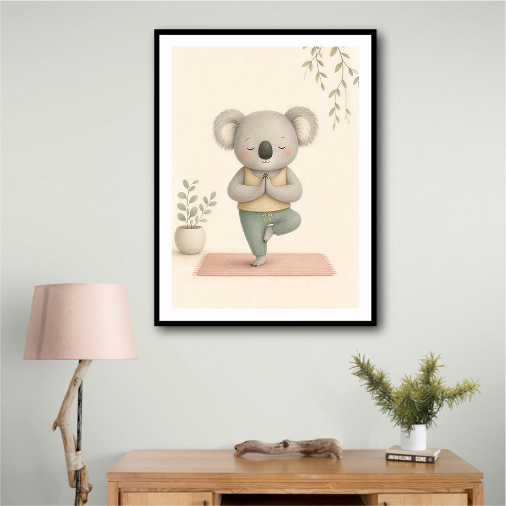 Koala Yoga Childrens Wall Art Print