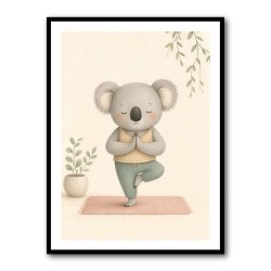 Koala Yoga Childrens Wall Art Print