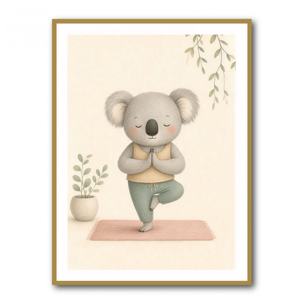 Koala Yoga Childrens Wall Art Print