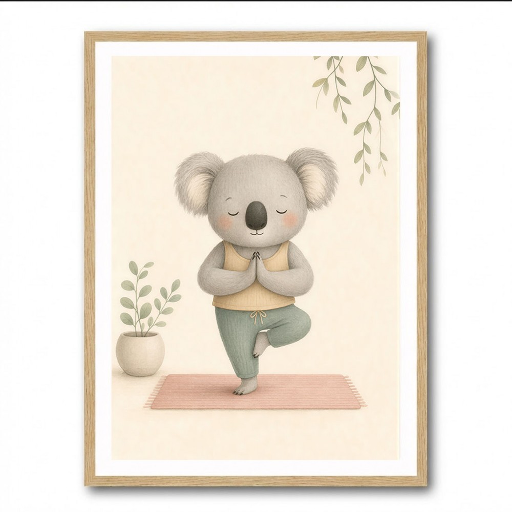 Koala Yoga Childrens Wall Art Print