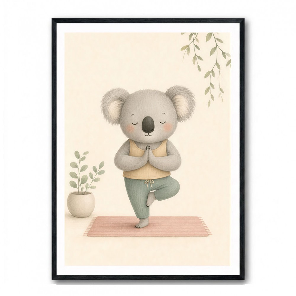 Koala Yoga Childrens Wall Art Print