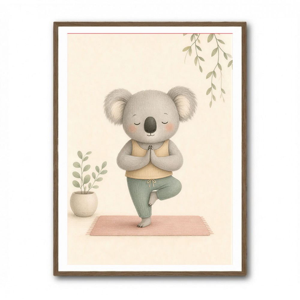 Koala Yoga Childrens Wall Art Print