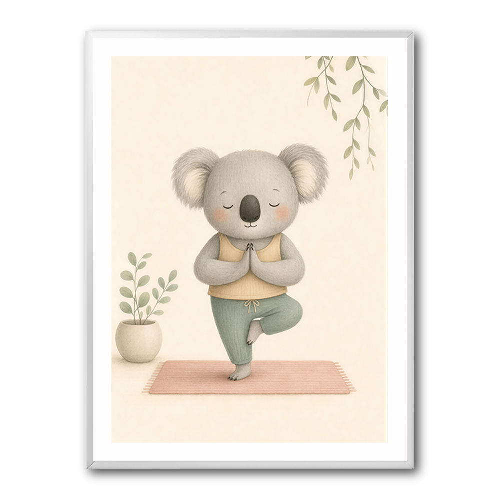 Koala Yoga Childrens Wall Art Print