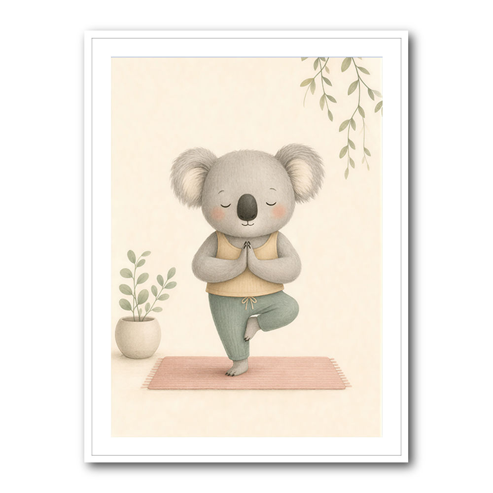 Koala Yoga Childrens Wall Art Print