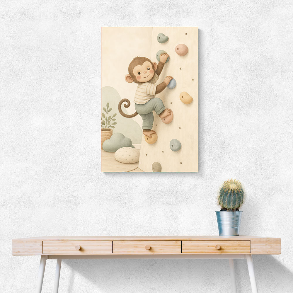 Monkey Climber Childrens Wall Art Print