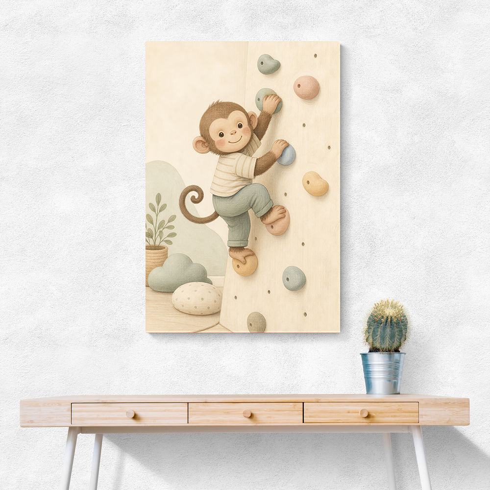 Monkey Climber Childrens Wall Art Print