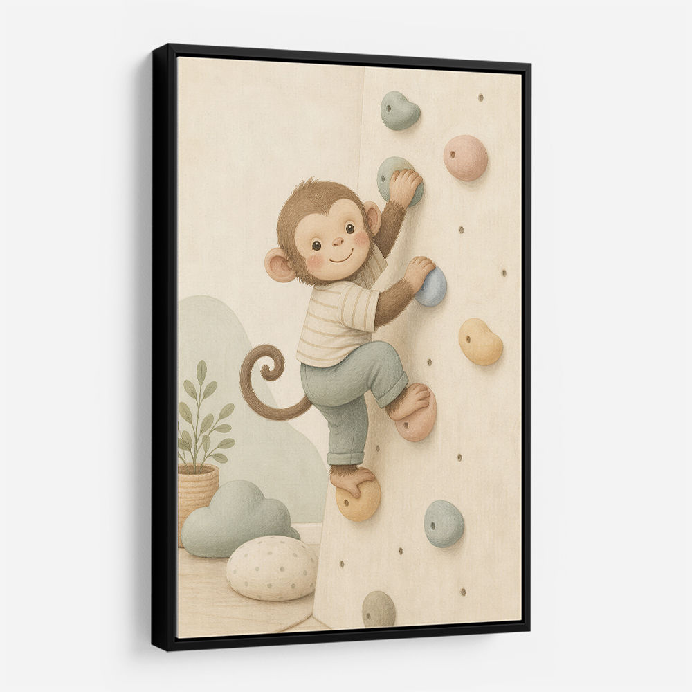 Monkey Climber Childrens Wall Art Print
