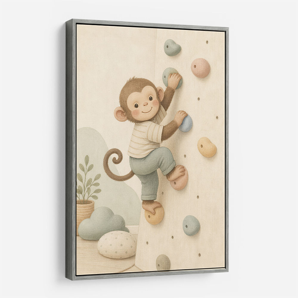 Monkey Climber Childrens Wall Art Print