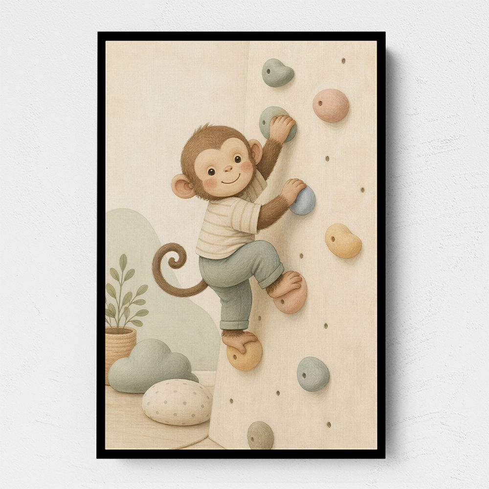 Monkey Climber Childrens Wall Art Print