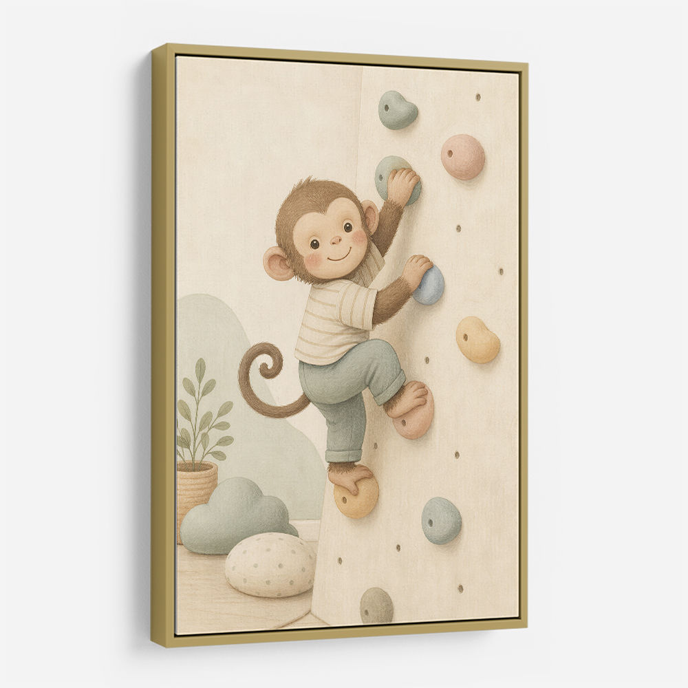 Monkey Climber Childrens Wall Art Print