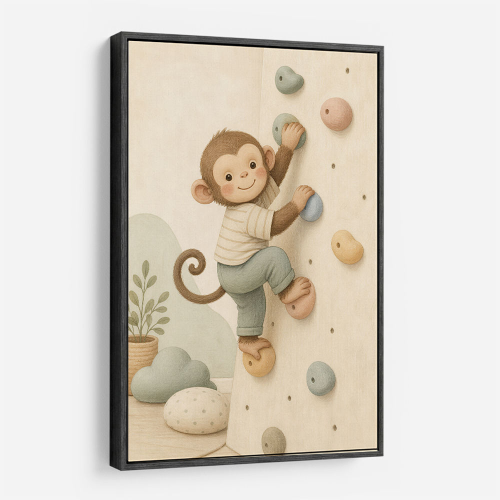 Monkey Climber Childrens Wall Art Print