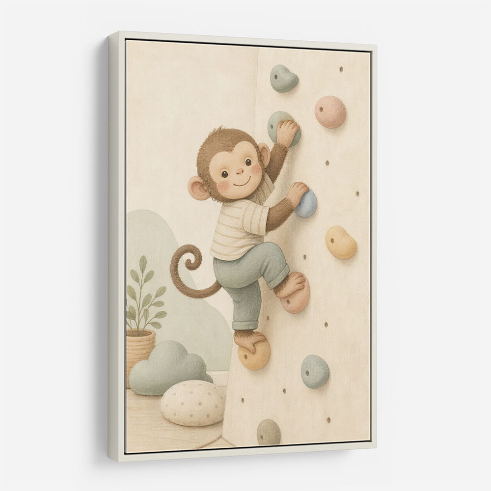 Monkey Climber Childrens Wall Art Print