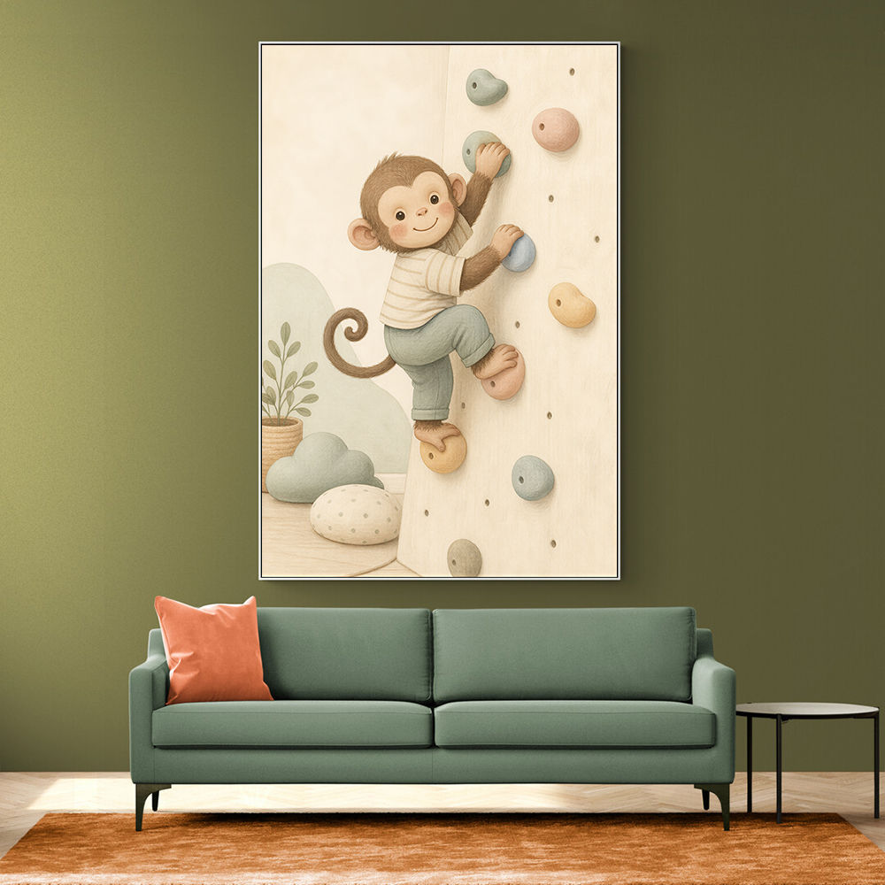 Monkey Climber Childrens Wall Art Print