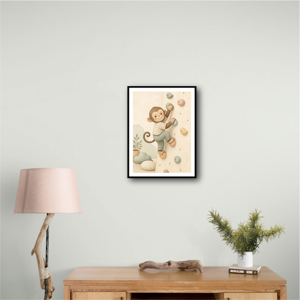 Monkey Climber Childrens Wall Art Print