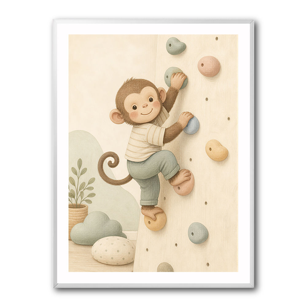 Monkey Climber Childrens Wall Art Print
