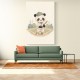 Panda Baseball Childrens Wall Art Print