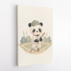 Panda Baseball Childrens Wall Art Print