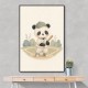 Panda Baseball Childrens Wall Art Print
