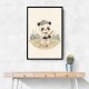 Panda Baseball Childrens Wall Art Print