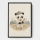 Panda Baseball Childrens Wall Art Print